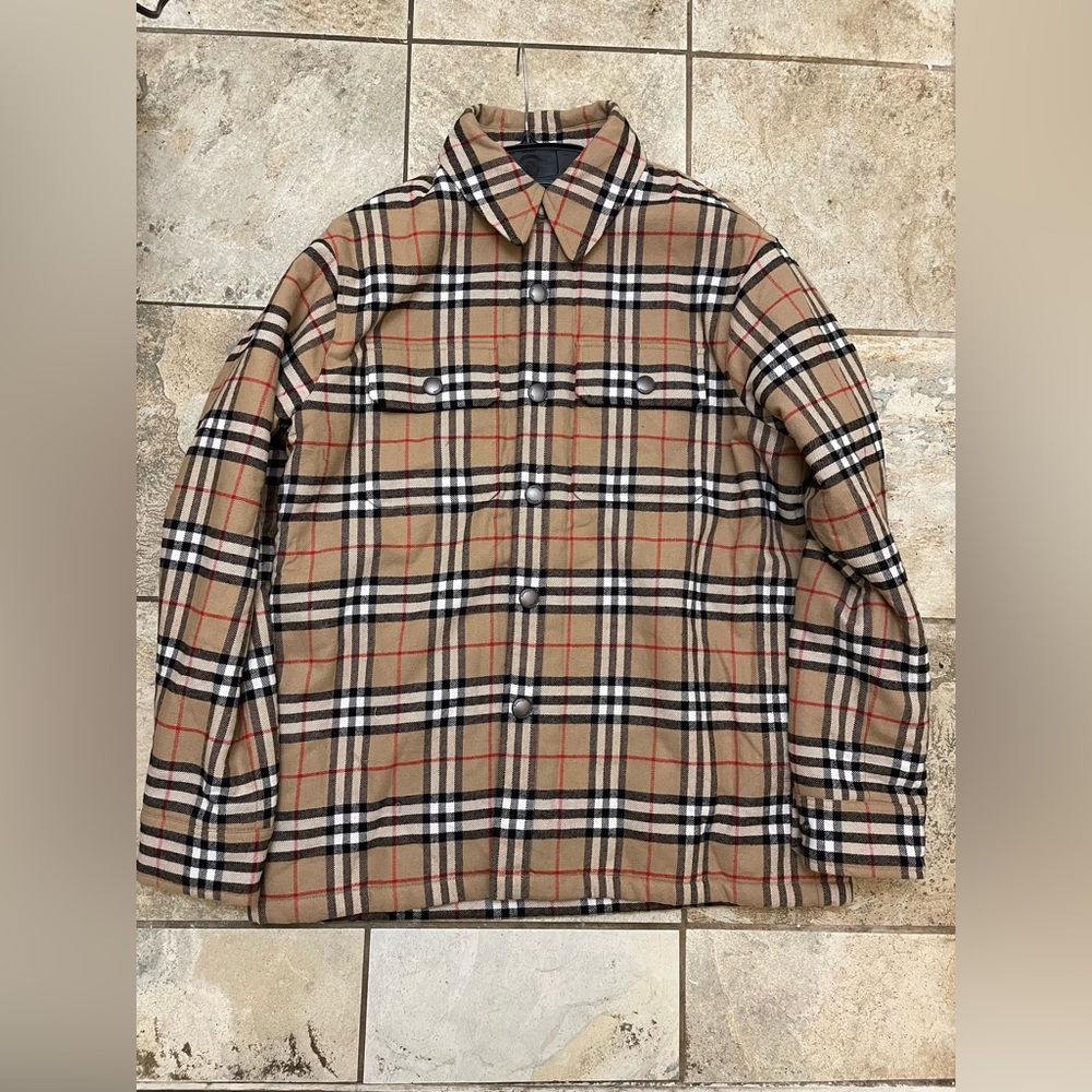 Burberry vintage check wool cotton over shirt